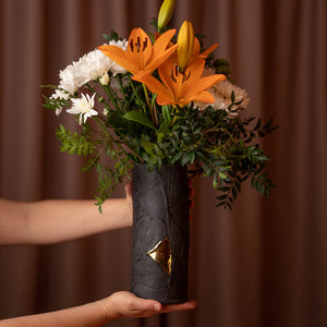 Vida Vase, Black, Two Sizes