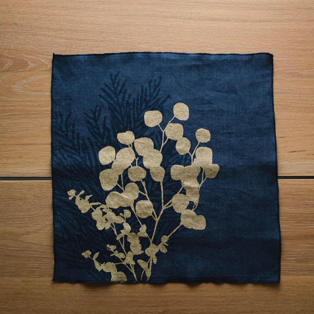 Dark Blue Floral Napkins
