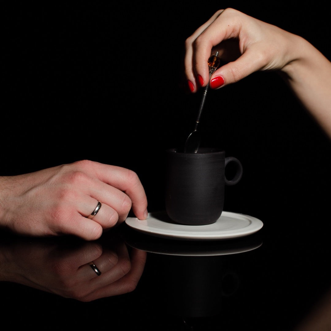 Noir Cup And Saucer coffe set - artisan handmade porcelain wedding gift tableware Boya Porcelain  dinnerware