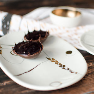 Nova Oval Dessert Plate, two variants Dessert plate - artisan handmade porcelain wedding gift tableware Boya Porcelain  dinnerware