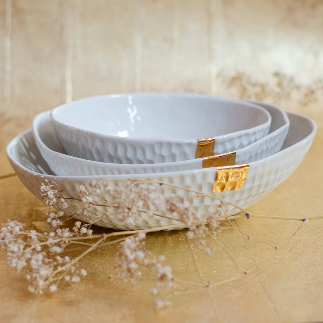 Blanche Bowl, three sizes - Three-piece set